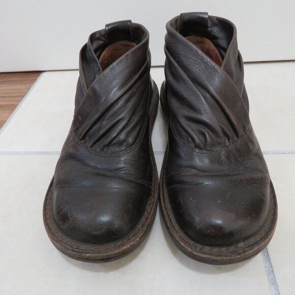 TRIPPEN Scarf F Brown Leather Slip On Shoes Brutalist Abstract Grunge Size 6.5 - Picture 6 of 16